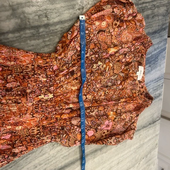 A.L.C. Orange Floral Smocked Mini Dress - Picture 11 of 14